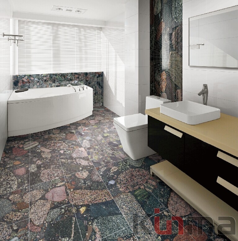 China multicolor green granite tile bathroom tile