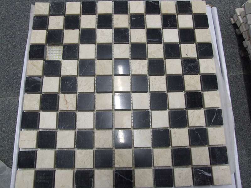 black marble with beige mosaic CT-09