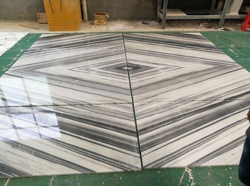 Gray white wooden marble project