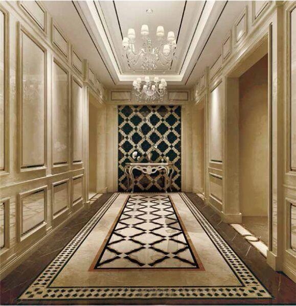 marble waterjet floor tile