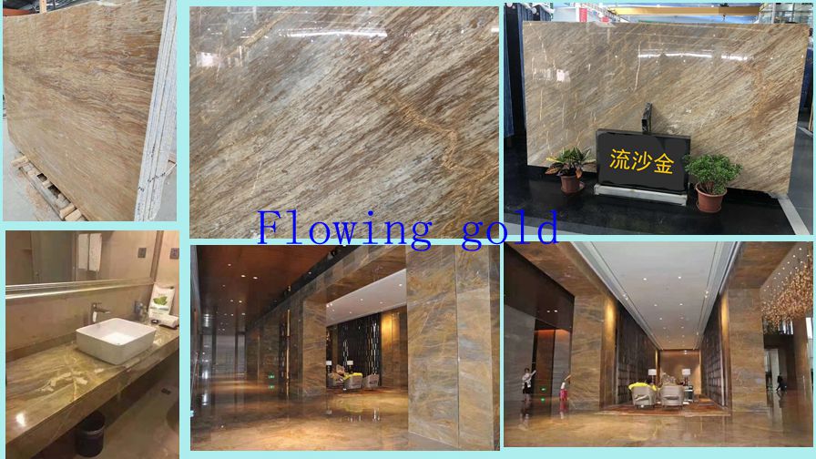 Flowing gold marble